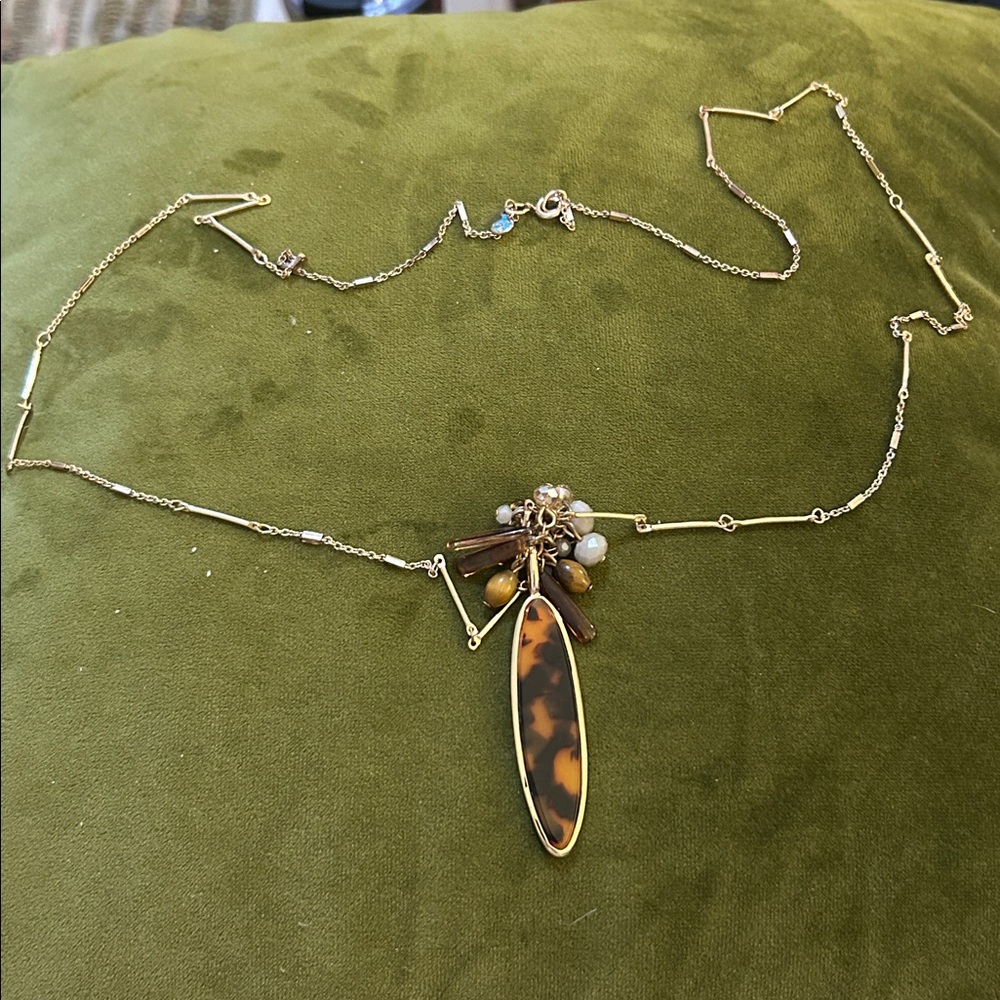 LOFT Gold and Brown Pendant Necklace